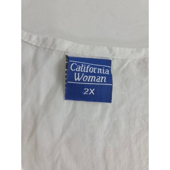 Peasant Tunic Embroidered Cotton Lightweight 2x Top Plus Size - Picture 5 of 8